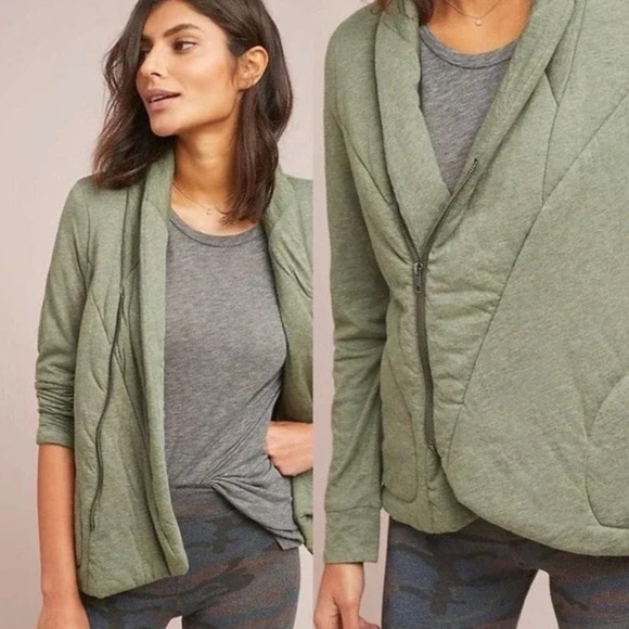 Anthropologie Jackets & Blazers - Anthro Homestead Quilted Green Jacket